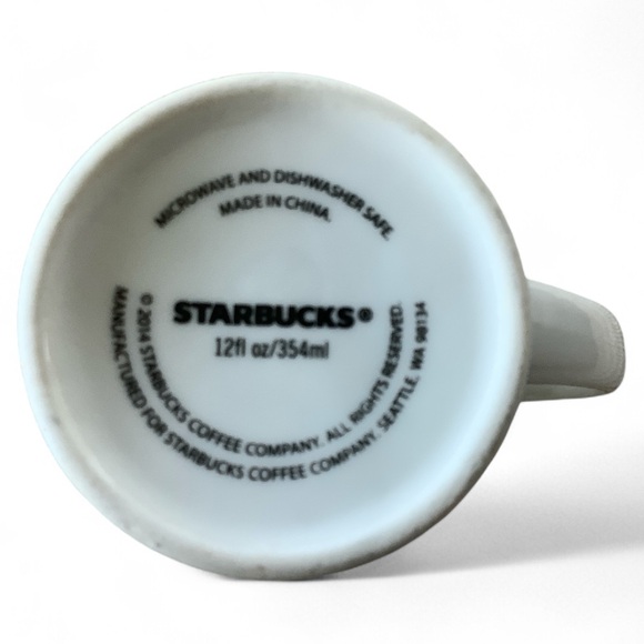 Starbucks Red Starburst 12 Fl Oz Tall Coffee Mugs 2014 Edition Mid Century - Picture 5 of 6